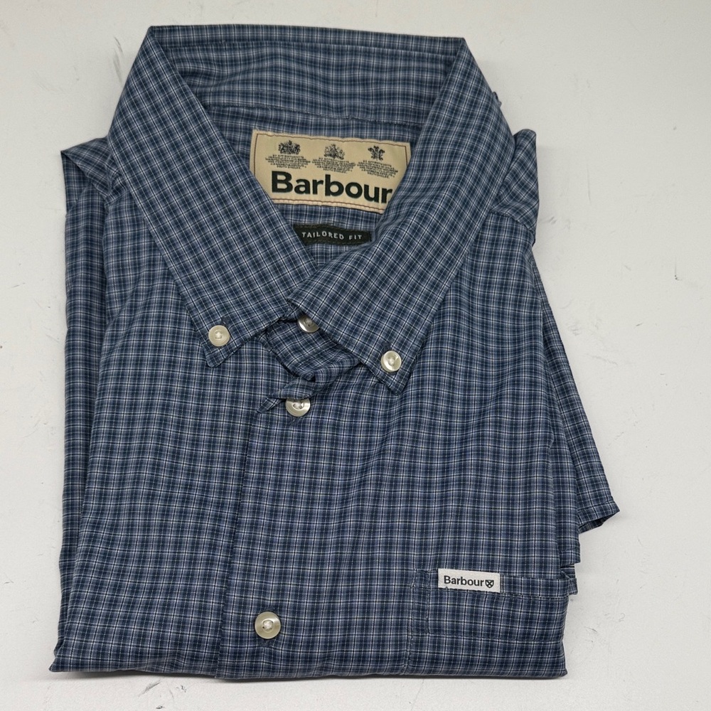 Barbour Navy Plaid Casual Shirt